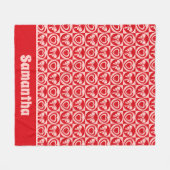 Retro Harten en Bogen Rode Valentijnsdag Fleece Deken (Voorkant (Horizontaal))