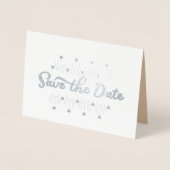 Retro Harten Save the Date Foto Folie Kaarten (Voorkant)