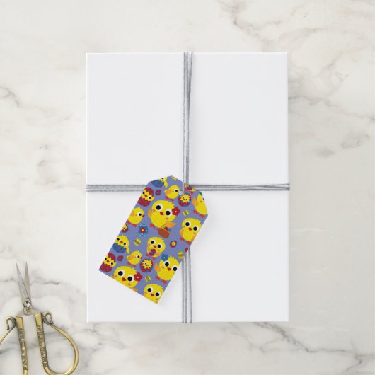 Retro Hatch Easter Eggs Cadeaulabel (Met Touw)