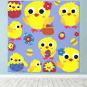 Retro Hatch Easter Eggs Canvas Afdruk (Insitu (Houten vloer))