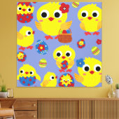 Retro Hatch Easter Eggs Canvas Afdruk (Insitu (Woonkamer))