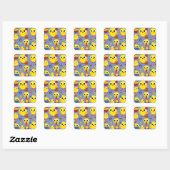 Retro Hatch Easter Eggs Vierkante Sticker (Vel)