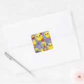 Retro Hatch Easter Eggs Vierkante Sticker (Envelop)