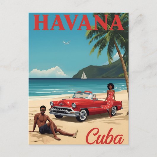 Retro Havana Beach Vibes Briefkaart (Voorkant)