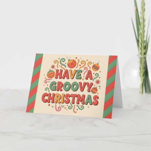 Retro Have a Groovy Christmas Feestdagen Kaart (Voorkant)