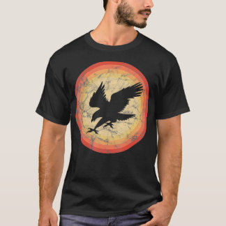  retro havikvogel zonsondergang t-shirt