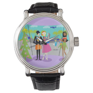 Retro Hawaïaans kersthorloge Horloge