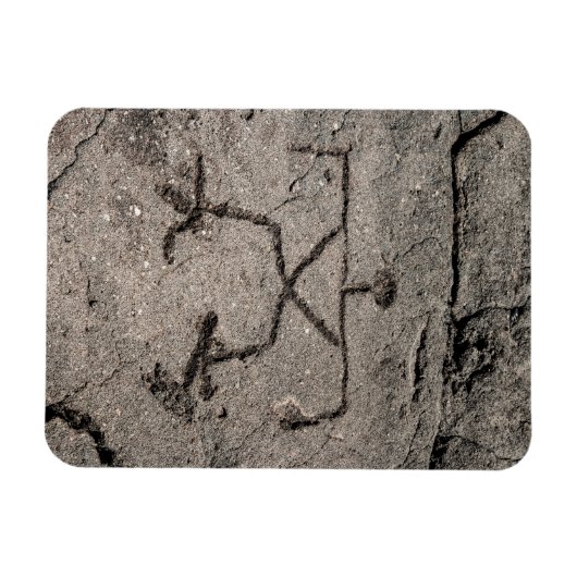 Retro Hawaïaanse Petroglyph -  Petroglyphs Magneet (Horizontaal)