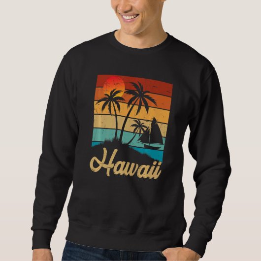 Retro  Hawaii Hawaiian Island Beach Summer Trui (Voorkant)