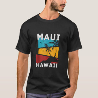 Retro Hawaiiaanse zomervakantie Palmbomen Maui Haw T-shirt