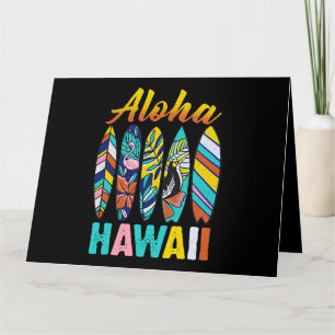 Retro Hawaiian Aloha Hawaii Grappige Zomer Familie Kaart