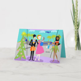 Retro Hawaiian Christmas Kaart