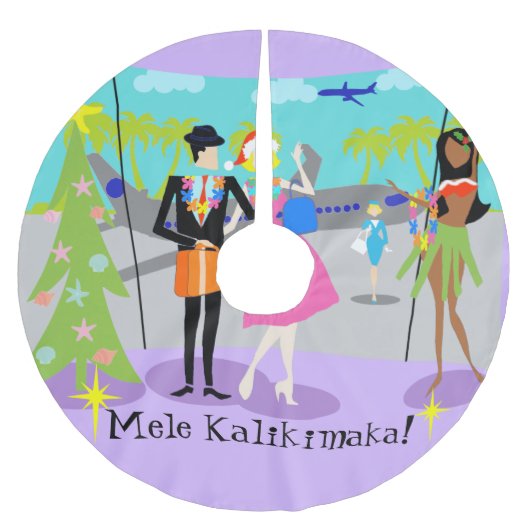 Retro Hawaiian kerstboomrok Kerstboom Rok (Voorkant)