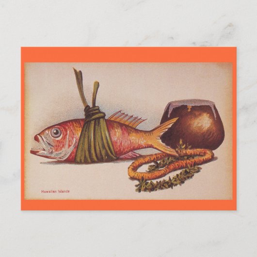 Retro Hawaiian Luau Briefkaart (Voorkant)