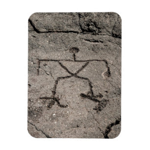 Retro Hawaiian Petroglyph - Petroglyphs Magneet