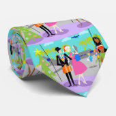 Retro Hawaiian Stropdas voor Kerstmis (Opgerold)