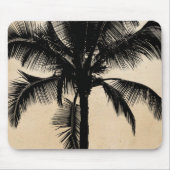 Retro Hawaiian Tropical Palm Tree Silhouette Black Muismat (Voorkant)