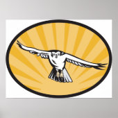 Retro Hawk Flying Poster (Voorkant)