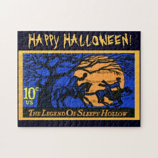 Retro Headless Horseman Stamp Legpuzzel (Horizontaal)