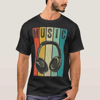 Retro Headphones DJ Producer Electronic T-shirt