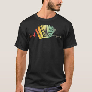 Retro Heartbeat Piano Air Accordion Squeezebox T-shirt