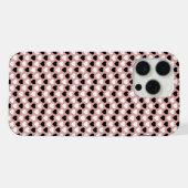 Retro Hearts Pink Black & White iPhone Hoesje (Achterkant horizontaal)