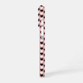 Retro Hearts Pink Black & White iPhone Hoesje (Linkerkant)