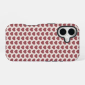 Retro Hearts Pink Burgundy Y2K Style iPhone 16 Hoesje (Achterkant horizontaal)