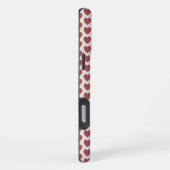Retro Hearts Pink Burgundy Y2K Style iPhone Hoesje (Rechterkant)
