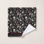 Retro Heavy Metal Pattern Bad Handdoek (Wasdoekje)