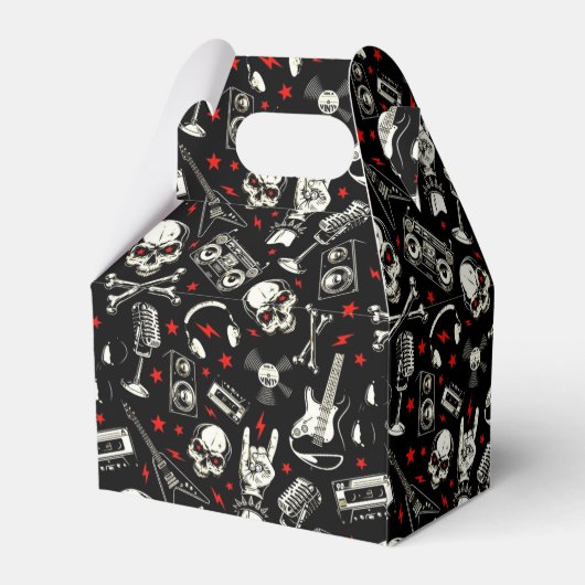 Retro Heavy Metal Pattern Bedankdoosjes (Achterkant)