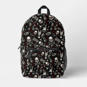 Retro Heavy Metal Pattern Bedrukte Rugzak (Voorkant)