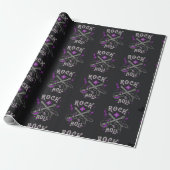 Retro Heavy Metal Pattern Cadeaupapier (Uitgerold)