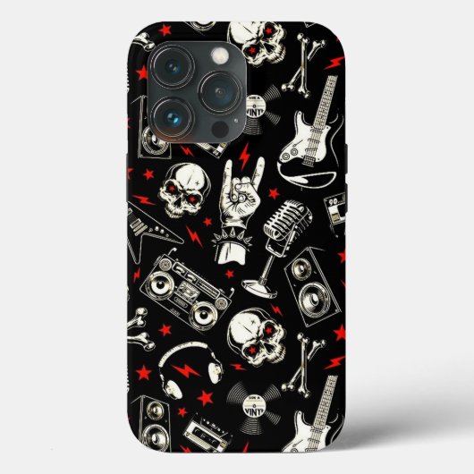 Retro Heavy Metal Pattern Case-Mate iPhone Case (Achterkant)