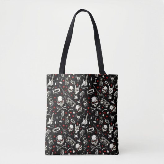Retro Heavy Metal Pattern Draagtas (Voorkant)
