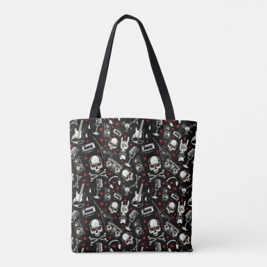 Retro Heavy Metal Pattern Draagtas (Achterkant)