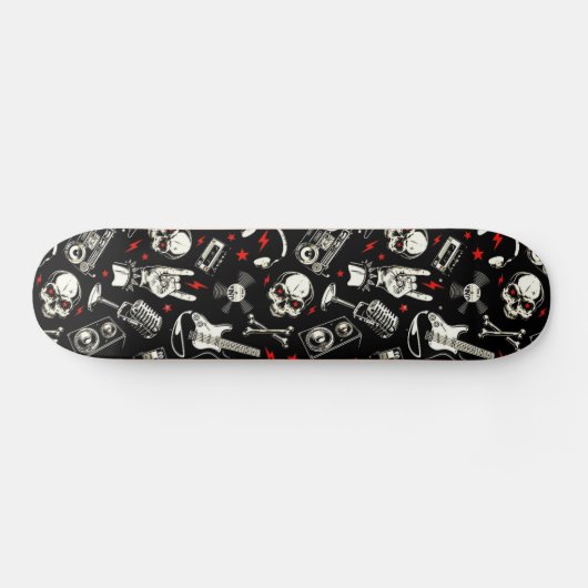 Retro Heavy Metal Pattern Skateboard (Horizontaal)