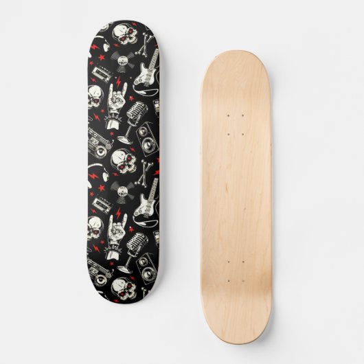 Retro Heavy Metal Pattern Skateboard (Voorkant)