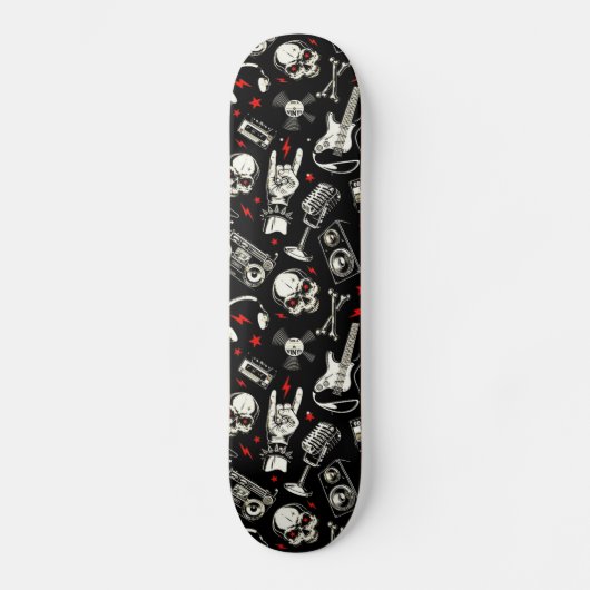Retro Heavy Metal Pattern Skateboard (Voorkant)