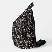 Retro Heavy Metal Pattern Sling Bag (Rechterhoek)