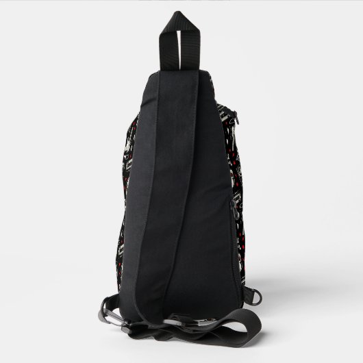 Retro Heavy Metal Pattern Sling Bag (Achterkant)
