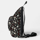 Retro Heavy Metal Pattern Sling Bag (Rechts)