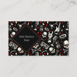 Retro Heavy Metal Pattern Visitekaartje