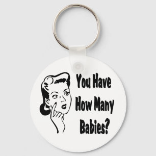 Retro heb je hoeveel baby's? sleutelhanger