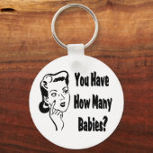 Retro heb je hoeveel baby's? sleutelhanger (Voorkant)