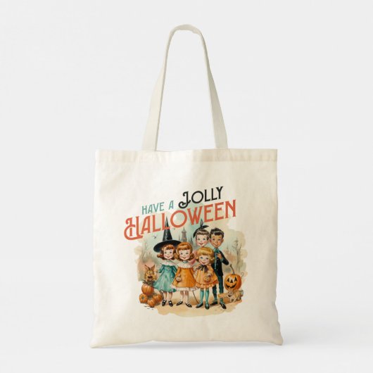 retro hebben een jolly halloween tote bag (Achterkant)