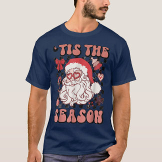 Retro heeft deze sinterklare kerstman gecheckt t-shirt