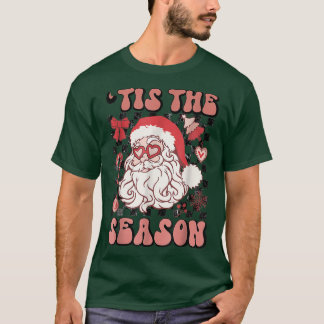 Retro heeft deze sinterklare kerstman gecheckt t-shirt
