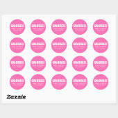 Retro Heet Roze Afstuderen Klasse van 2024 Ronde Sticker (Vel)