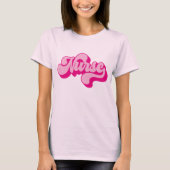 Retro Heet Roze Verpleegster T-shirt (Voorkant)